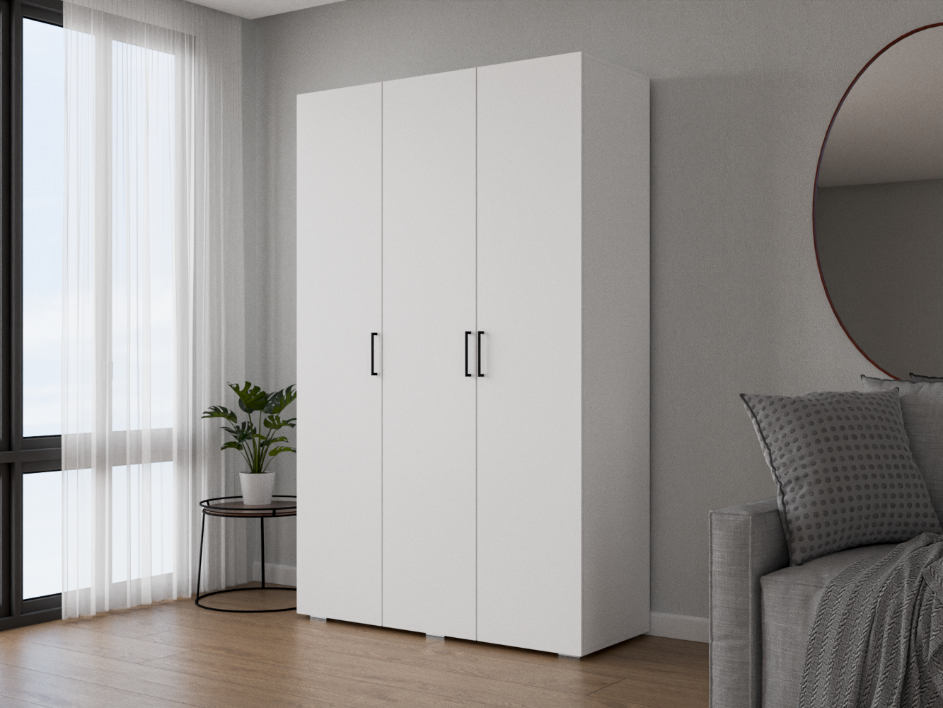 Распашной шкаф Хемнэс 2 white ИКЕА (IKEA) изображение товара