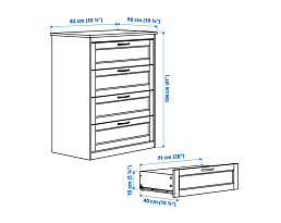 Изображение товара Комод Сонгесанд 16 white ИКЕА (IKEA) на сайте adeta.ru